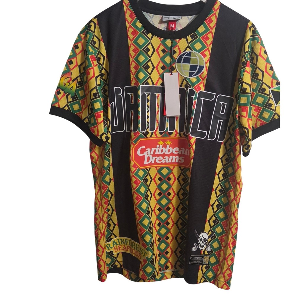 Headgear Soccer Jersey Mens Size M Multi Color New Jamaica 1990 World Cup Retro